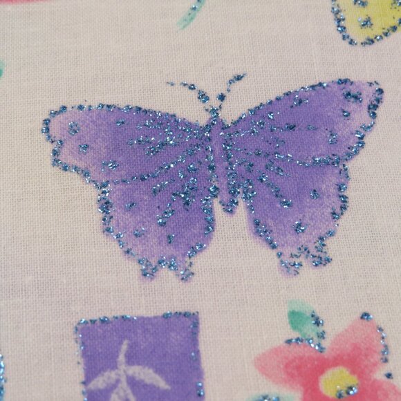 Fabric SPRING FLING GLITTERED 100% cotton Butterflies 8.5 yards 45" wide - Picture 7 of 9